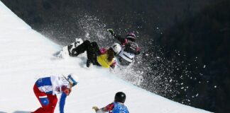 Olimpiadi, doppio misto snowboard: vince l’argento la coppia azzurra Moioli-Visintin