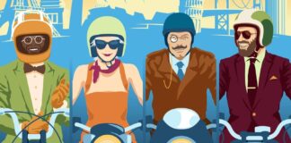 Moto, giacca e cravatta per solidarietà